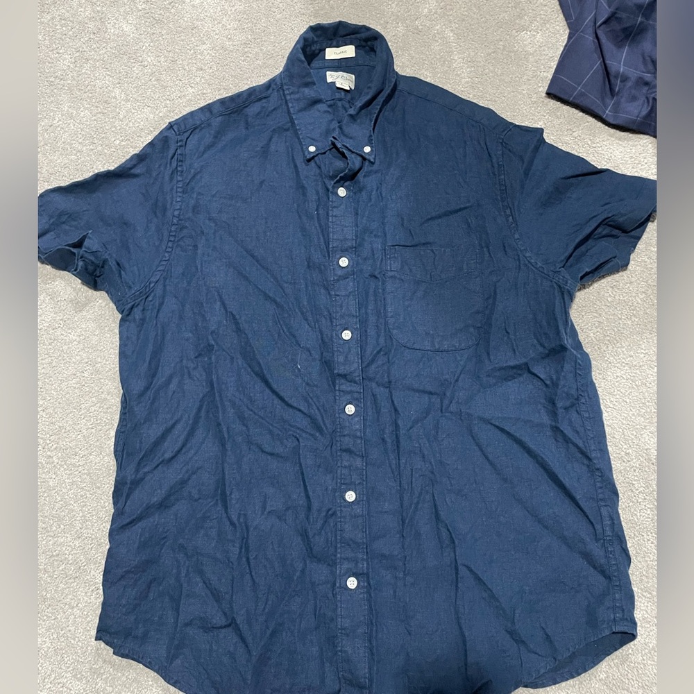 J. Crew Linen Short Sleeve Button Up
